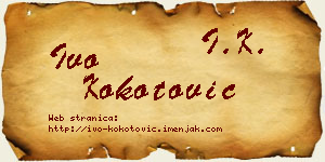 Ivo Kokotović vizit kartica